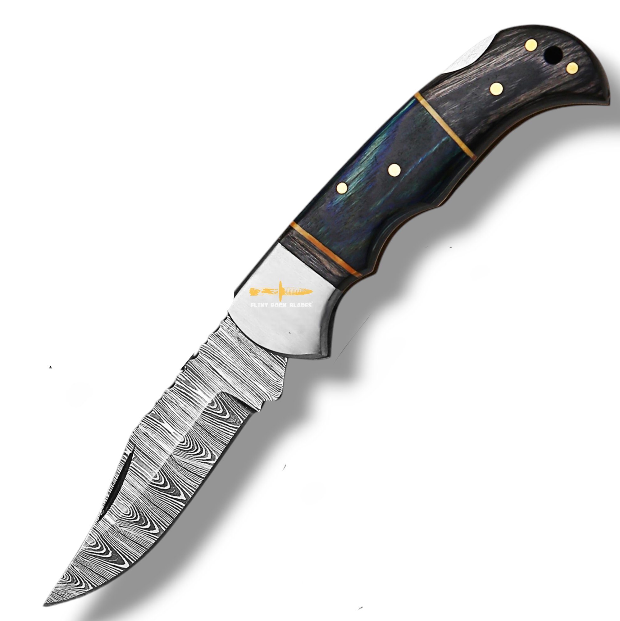 Damascus steel Lock Back Folding Knife 