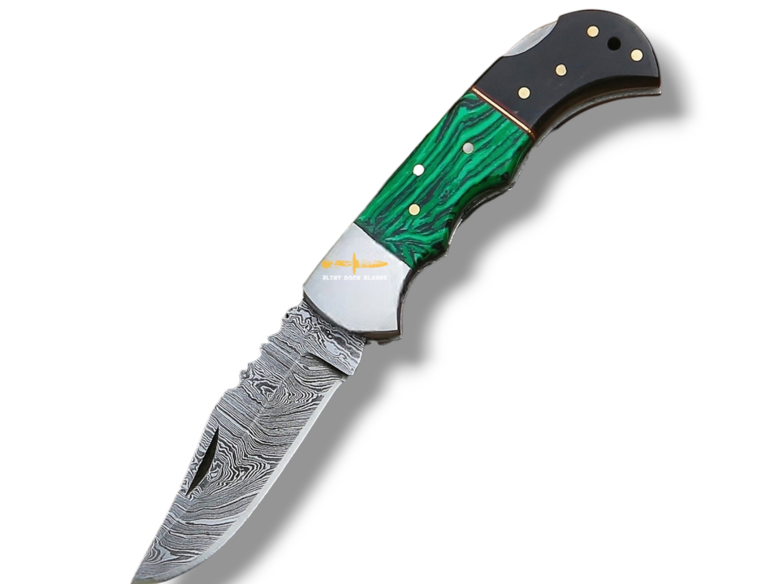 Damascus steel Lock Back Folding Knife 