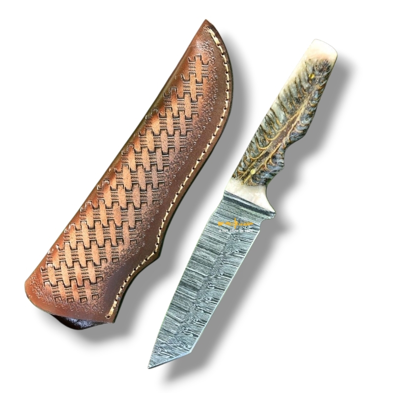 Damascus steel Tanto knife 