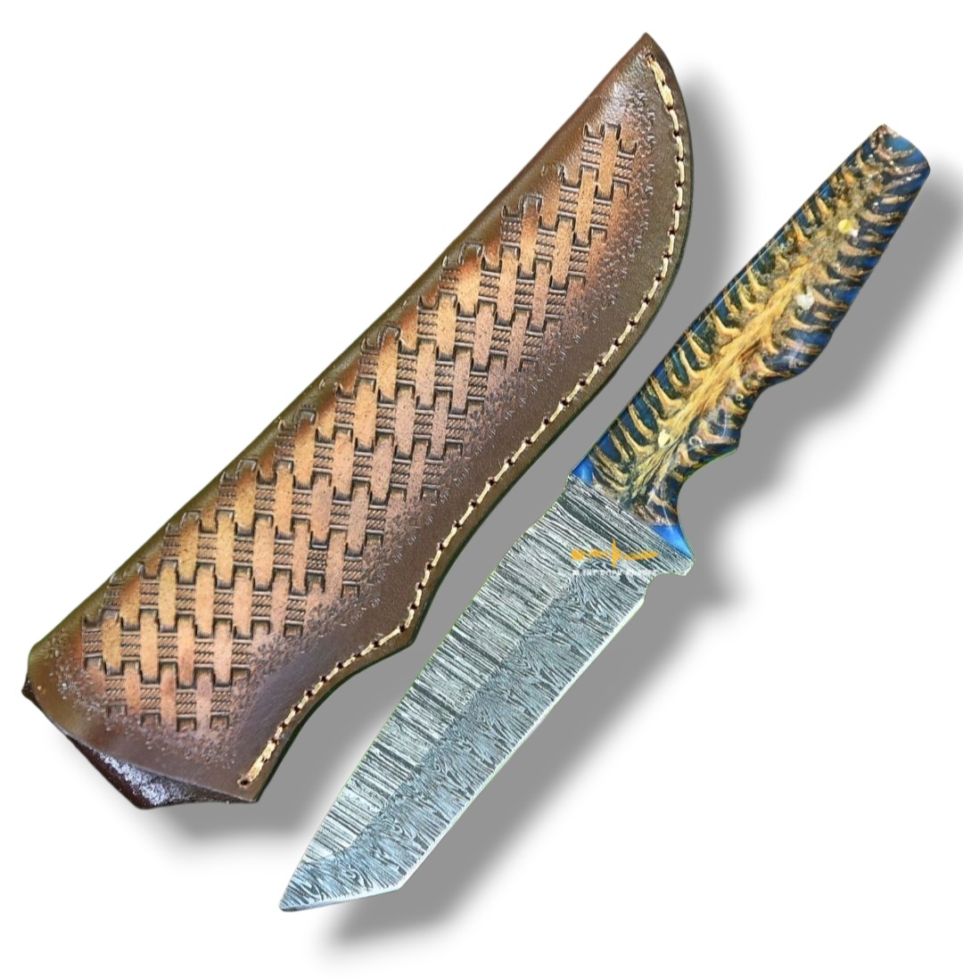 Damascus steel Tanto knife 