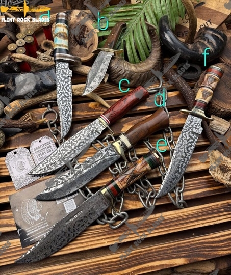 Etched Stainless steel Bowies 