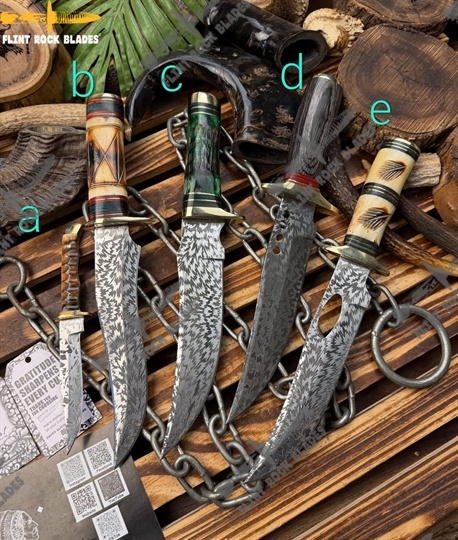 Etched Stainless steel Bowies 