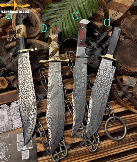 Etched Stainless steel Bowies 