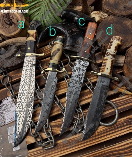 Etched Stainless steel Bowies 