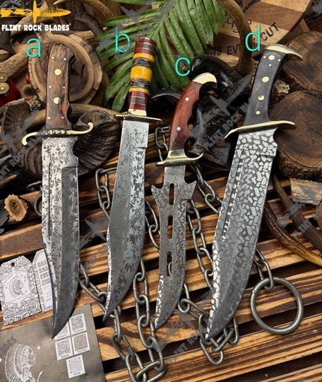 Etched Stainless steel Bowies 