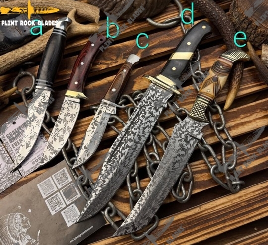 Etched Stainless steel Bowies 