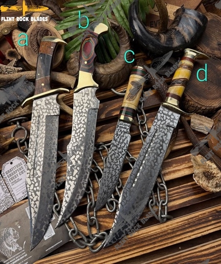 Etched Stainless steel Bowies 