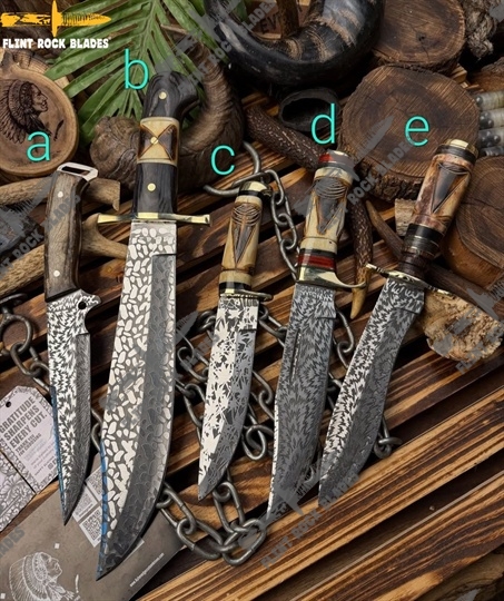 Etched Stainless steel Bowies 