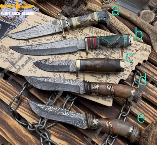 Damascus steel Bowies 