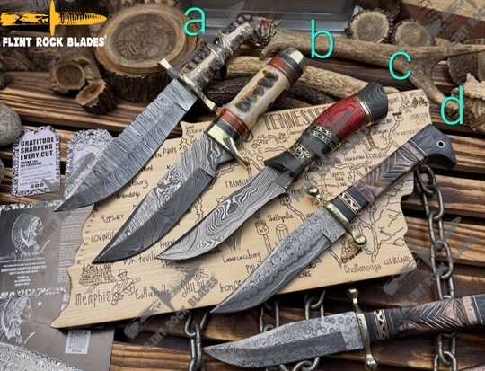Damascus steel Bowies 