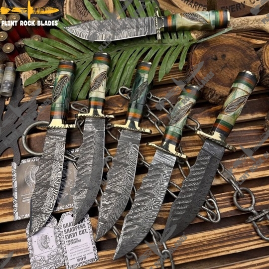 Damascus steel Bowies 