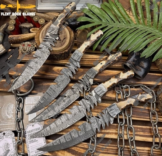 Damascus steel Fixed Blades Knives 