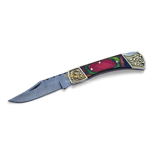 Damascus Steel Folding Knife